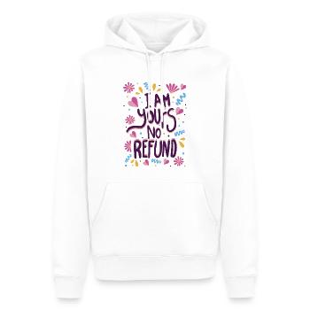 Je suis à toi, Pas de remboursement - Sweat à capuche Premium bio Homme - blanc - Devant - Nico (187cm)