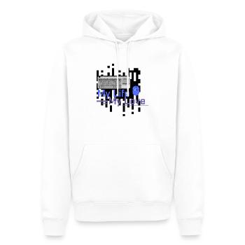 Nerd MY LIFE MY LOVE - Männer Premium Bio Hoodie - Weiß - Vorne - Nico (187cm)