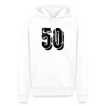 50 number jersey - Men’s Premium Organic Hoodie - white - Front - Nico (187cm)