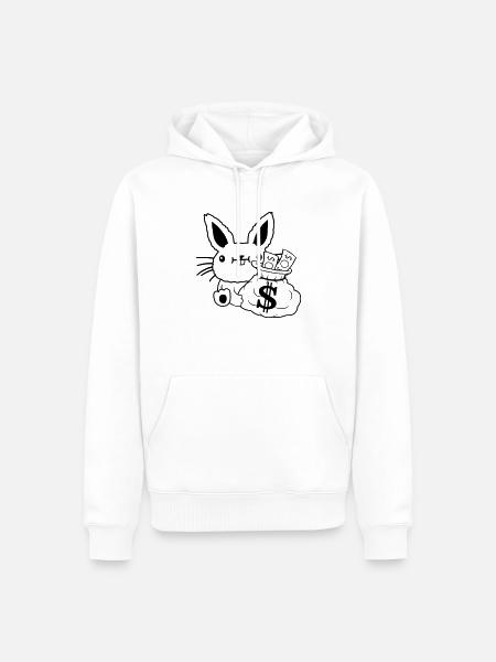 Money bag rich Easter banknotes - Men’s Premium Organic Hoodie - white