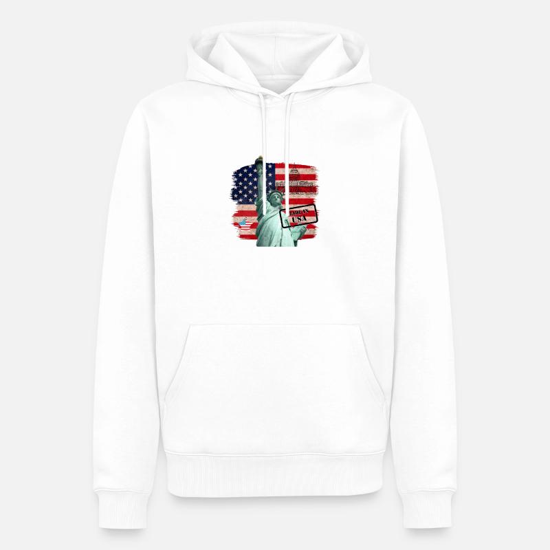 Statue de la Liberté, États-Unis - Sweat à capuche Premium bio Homme - blanc