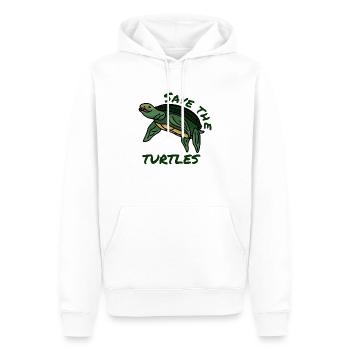 Sauvez les tortues Aidez à citer Environnement Plastique - Sweat à capuche Premium bio Homme - blanc - Devant - Nico (187cm)