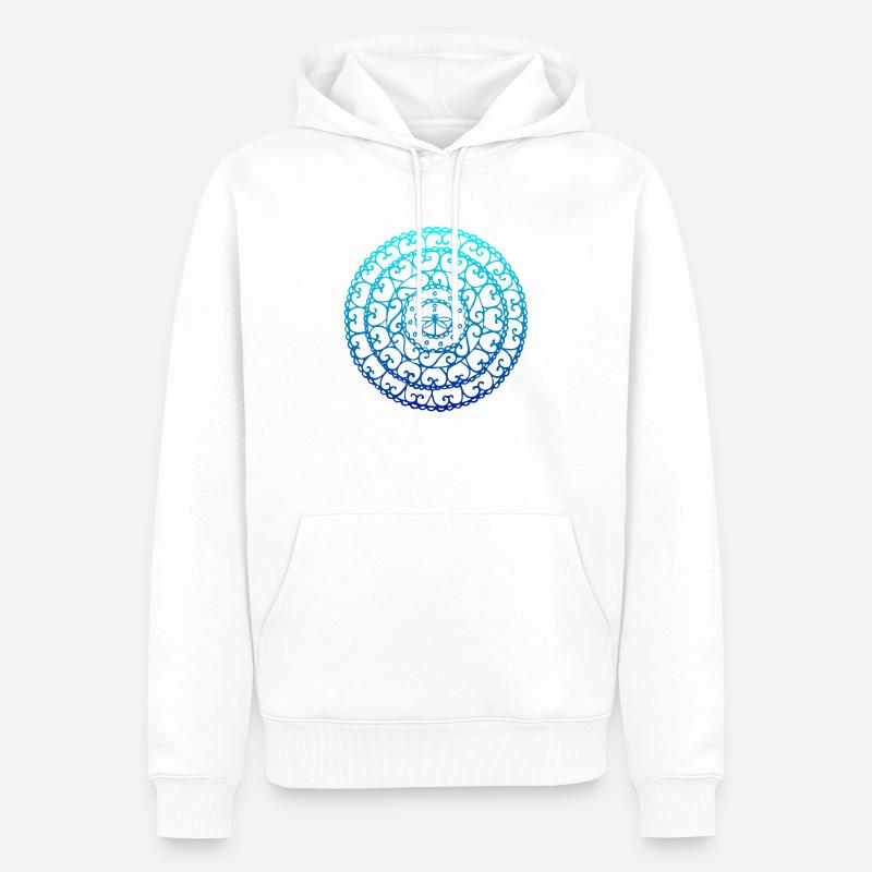 Blaues Libellen-Mandala - Männer Premium Bio Hoodie - Weiß