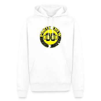 Équipage de fête - Sweat à capuche Premium bio Homme - blanc - Devant - Nico (187cm)
