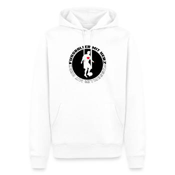 Fussballer mit Herz - Männer Premium Bio Hoodie - Weiß - Vorne - Nico (187cm)