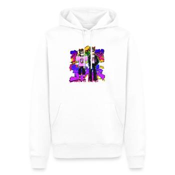 Fraîcheur japonaise dans le style 90's 80's couleur - Sweat à capuche Premium bio Homme - blanc - Devant - Nico (187cm)