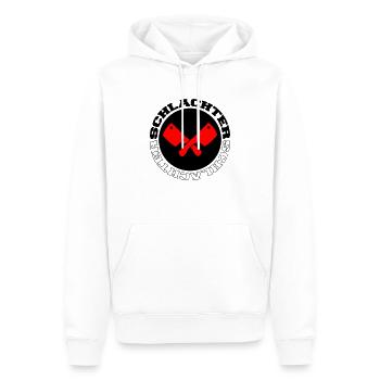schlachter 002 - Männer Premium Bio Hoodie - Weiß - Vorne - Nico (187cm)
