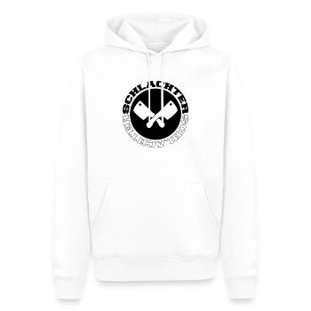 schlachter 001 - Männer Premium Bio Hoodie - Weiß - Vorne - Nico (187cm)