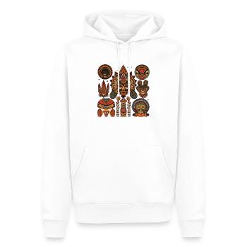 Design traditionnel Africain - Sweat à capuche Premium bio Homme - blanc - Devant - Nico (187cm)