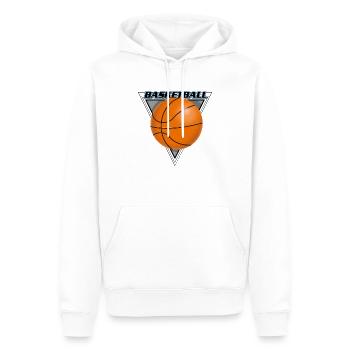 Baseball Logo - Sweat à capuche Premium bio Homme - blanc - Devant - Nico (187cm)
