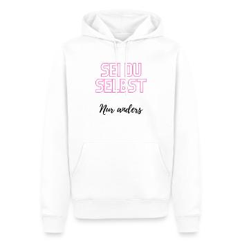 Sei du selbst, nur anders - Männer Premium Bio Hoodie - Weiß - Vorne - Nico (187cm)