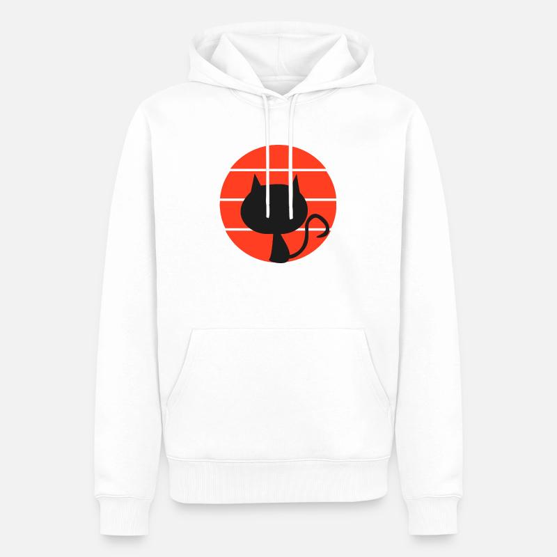 Style rétro Devil Cat - Sweat à capuche Premium bio Homme - blanc