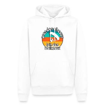 Près des oiseaux loin des blaireaux - Sweat à capuche Premium bio Homme - blanc - Devant - Nico (187cm)