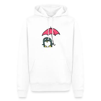 Pinguin mit Regenschirm - Männer Premium Bio Hoodie - Weiß - Vorne - Nico (187cm)