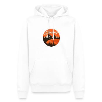 Happy Camper Camping - Sweat à capuche Premium bio Homme - blanc - Devant - Nico (187cm)