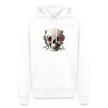 Halloween Skull - Sweat à capuche Premium bio Homme - blanc - Devant - Nico (187cm)