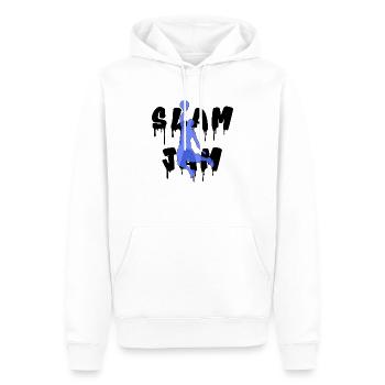 Slam Jam - blue - Männer Premium Bio Hoodie - Weiß - Vorne - Nico (187cm)