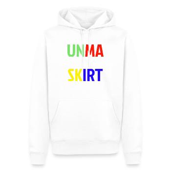 UNMA SKIRT - Männer Premium Bio Hoodie - Weiß - Vorne - Nico (187cm)