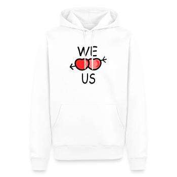We love us - Männer Premium Bio Hoodie - Weiß - Vorne - Nico (187cm)