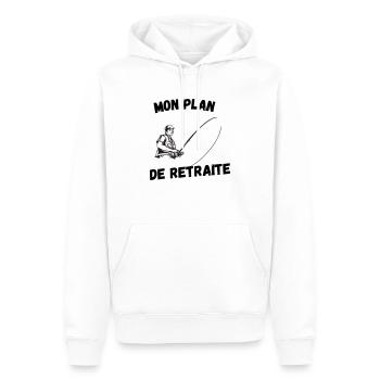 MON PLAN DE RETRAITE - Sweat à capuche Premium bio Homme - blanc - Devant - Nico (187cm)