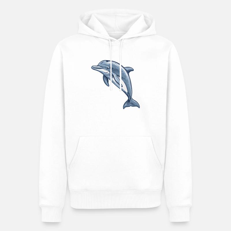 Dauphin - Sweat à capuche Premium bio Homme - blanc