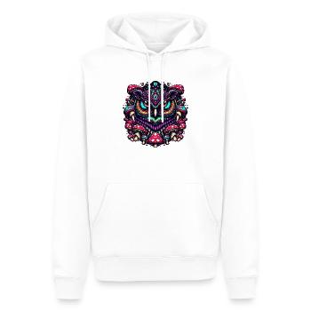 Psychedelische Eule - Männer Premium Bio Hoodie - Weiß - Vorne - Nico (187cm)