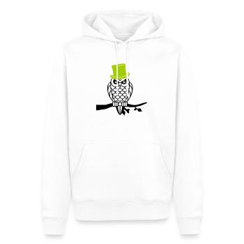 owl sir - Männer Premium Bio Hoodie - Weiß - Vorne - Nico (187cm)