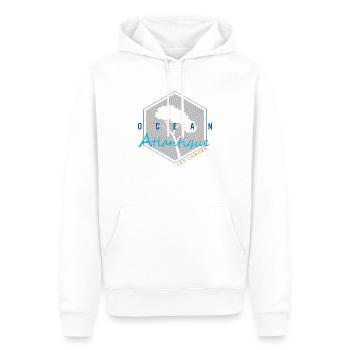 011c OCEAN - Sweat à capuche Premium bio Homme - blanc - Devant - Nico (187cm)