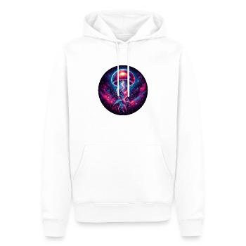 Méduse Cosmique Oeuvre Galaxie - Sweat à capuche Premium bio Homme - blanc - Devant - Nico (187cm)