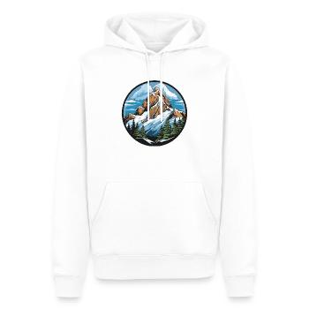 Berge Mountains Landschaft - Männer Premium Bio Hoodie - Weiß - Vorne - Nico (187cm)