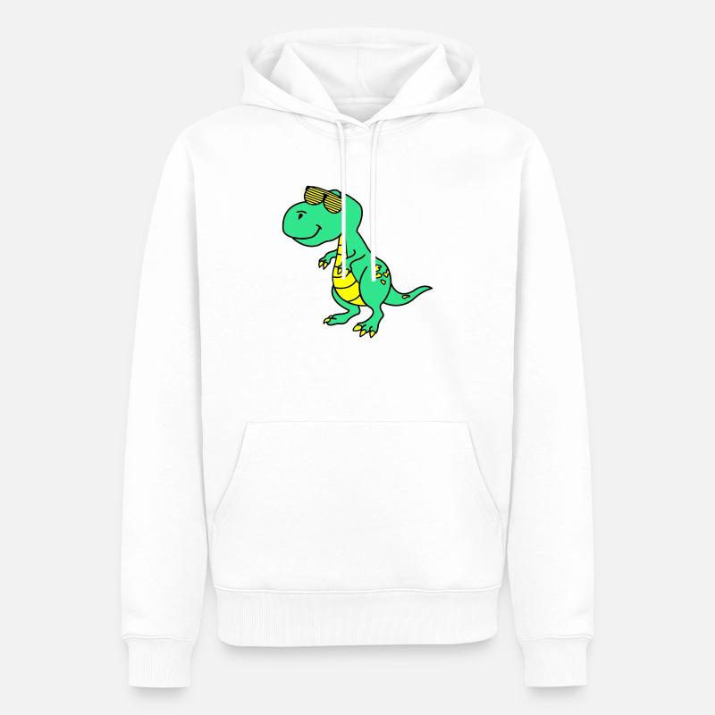 Cool Dinosaurier - Männer Premium Bio Hoodie - Weiß