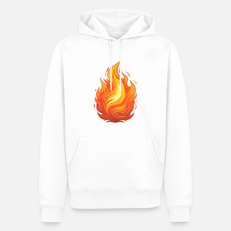 Flamme oder Feuer - Männer Premium Bio Hoodie - Weiß
