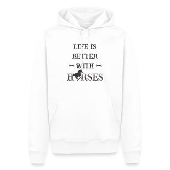 Life is better with horses - Männer Premium Bio Hoodie - Weiß - Vorne - Nico (187cm)