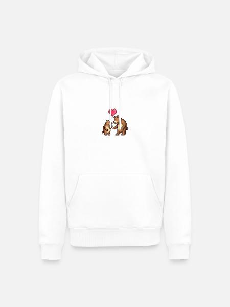 Die Bären-Saga - LIEBEN - Männer Premium Bio Hoodie - Weiß