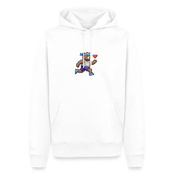 Die Bären-Saga - LAUFEN - Männer Premium Bio Hoodie - Weiß - Vorne - Nico (187cm)