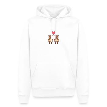 Die Bären-Saga - LIEBE - Männer Premium Bio Hoodie - Weiß - Vorne - Nico (187cm)