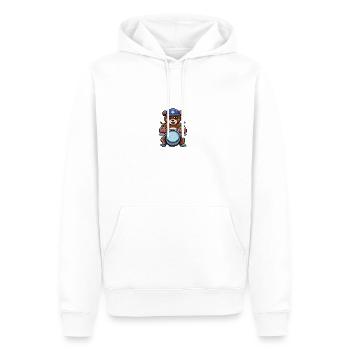 Die Bären-Saga - DRUM - Männer Premium Bio Hoodie - Weiß - Vorne - Nico (187cm)
