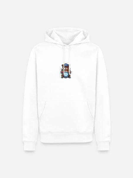 Die Bären-Saga - DRUM - Männer Premium Bio Hoodie - Weiß