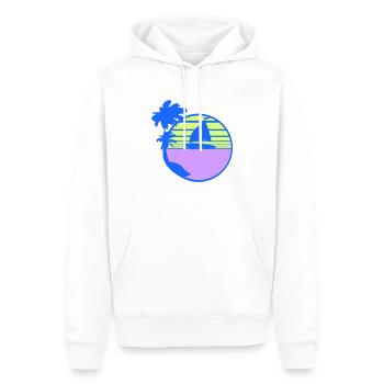 Navire Sun Stripe Marin Capitaine Bateau à eau - Sweat à capuche Premium bio Homme - blanc - Devant - Nico (187cm)