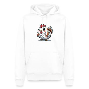 Poulet - Sweat à capuche Premium bio Homme - blanc - Devant - Nico (187cm)