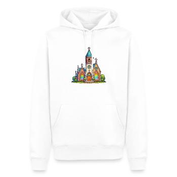 Kirche - Männer Premium Bio Hoodie - Weiß - Vorne - Nico (187cm)