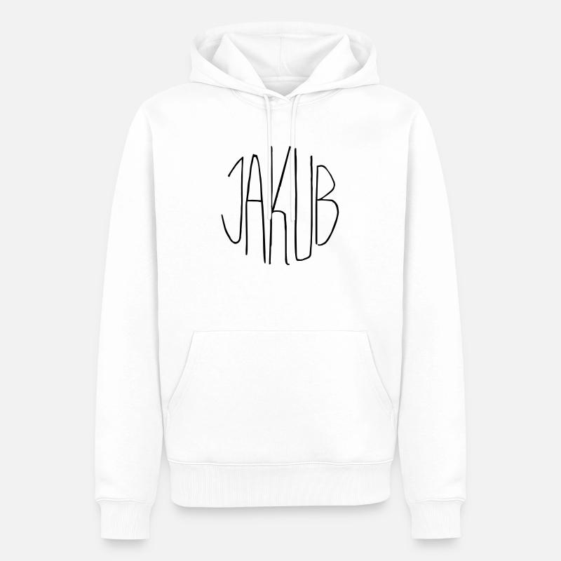 Jakub - Männer Premium Bio Hoodie - Weiß
