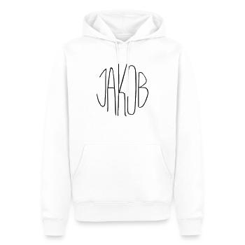 Jacob - Sweat à capuche Premium bio Homme - blanc - Devant - Nico (187cm)