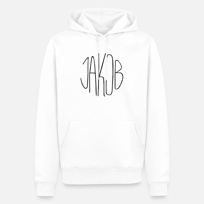 Jacob - Sweat à capuche Premium bio Homme - blanc