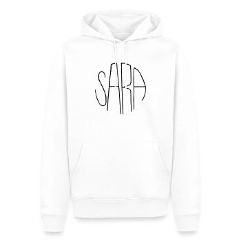 Sara - Männer Premium Bio Hoodie - Weiß - Vorne - Nico (187cm)