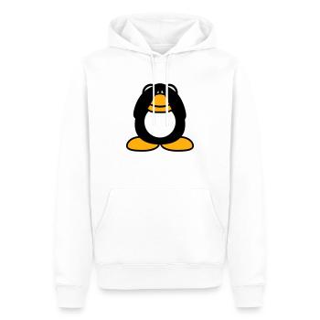 Pinguin nichts sehen blind Hände halten Augen zu - Männer Premium Bio Hoodie - Weiß - Vorne - Nico (187cm)
