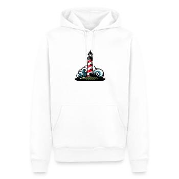 Lighthouse Tower - Men’s Premium Organic Hoodie - white - Front - Nico (187cm)