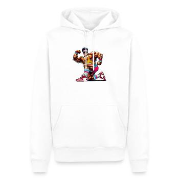 bodybuilder - Männer Premium Bio Hoodie - Weiß - Vorne - Nico (187cm)