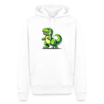 Dinosaure T-Rex - Sweat à capuche Premium bio Homme - blanc - Devant - Nico (187cm)