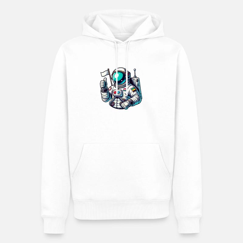 Bande dessinée d’astronaute - Sweat à capuche Premium bio Homme - blanc
